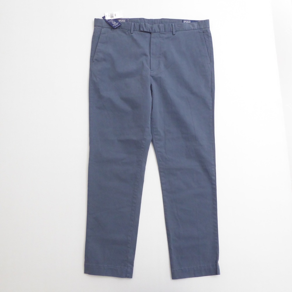 Polo Ralph Lauren Mens The Jarrett Pant Blue Slim Fit Sateen Chino 38x32